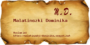Malatinszki Dominika névjegykártya